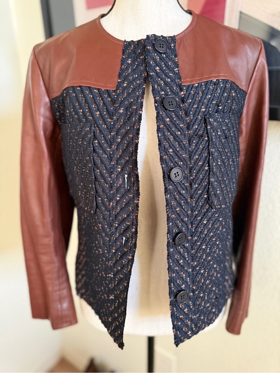 Theory Jackets & Blazers - Theory leather / cotton jacket, size 4